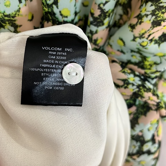 Volcom womans Floral Printed Dress Sleeveless Collared size M/12 - Picture 8 of 12